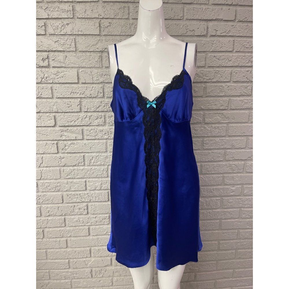 APT.9 Women Purple Satin Lace Lingerie Sleepwear Babydoll Dress Size M